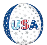 USA Star Bursts Orbz 16″ Foil Balloon by Anagram from Instaballoons