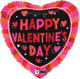 Valentine Bold Hearts 18″ Balloon