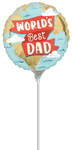 World's Best Dad (requires heat-sealing) 9″ Foil Balloon by Anagram from Instaballoons