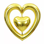 44in Open Double Heart Gold 44″ by Imported from Instaballoons