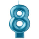 Number 8 Blue Candle