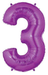 Betallic Mylar & Foil 3 40" Purple Number Balloons