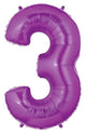 Purple Number 3 34" Balloon