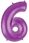 Betallic Mylar & Foil 6 40" Purple Number Balloons