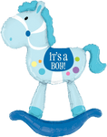 Betallic Mylar & Foil 60" Giant It's a Boy Rocking Horse Balloon