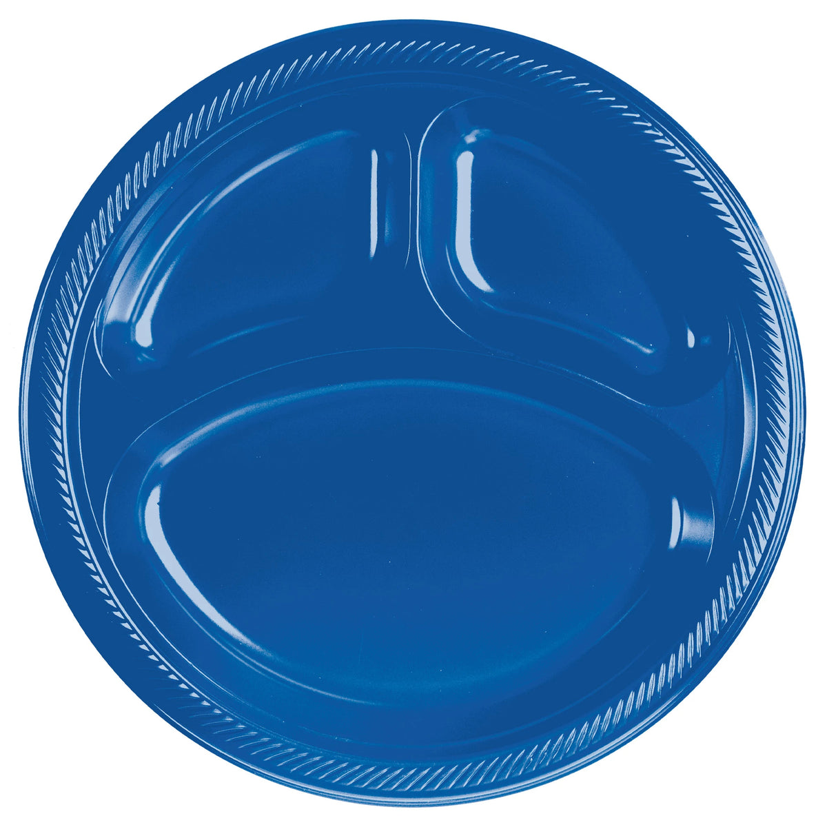 Bright Royal Blue Divided Plastic Plates 10″ (20 count) – instaballoons ...