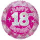 Feliz cumpleaños número 18 Globo holográfico rosa de 18″