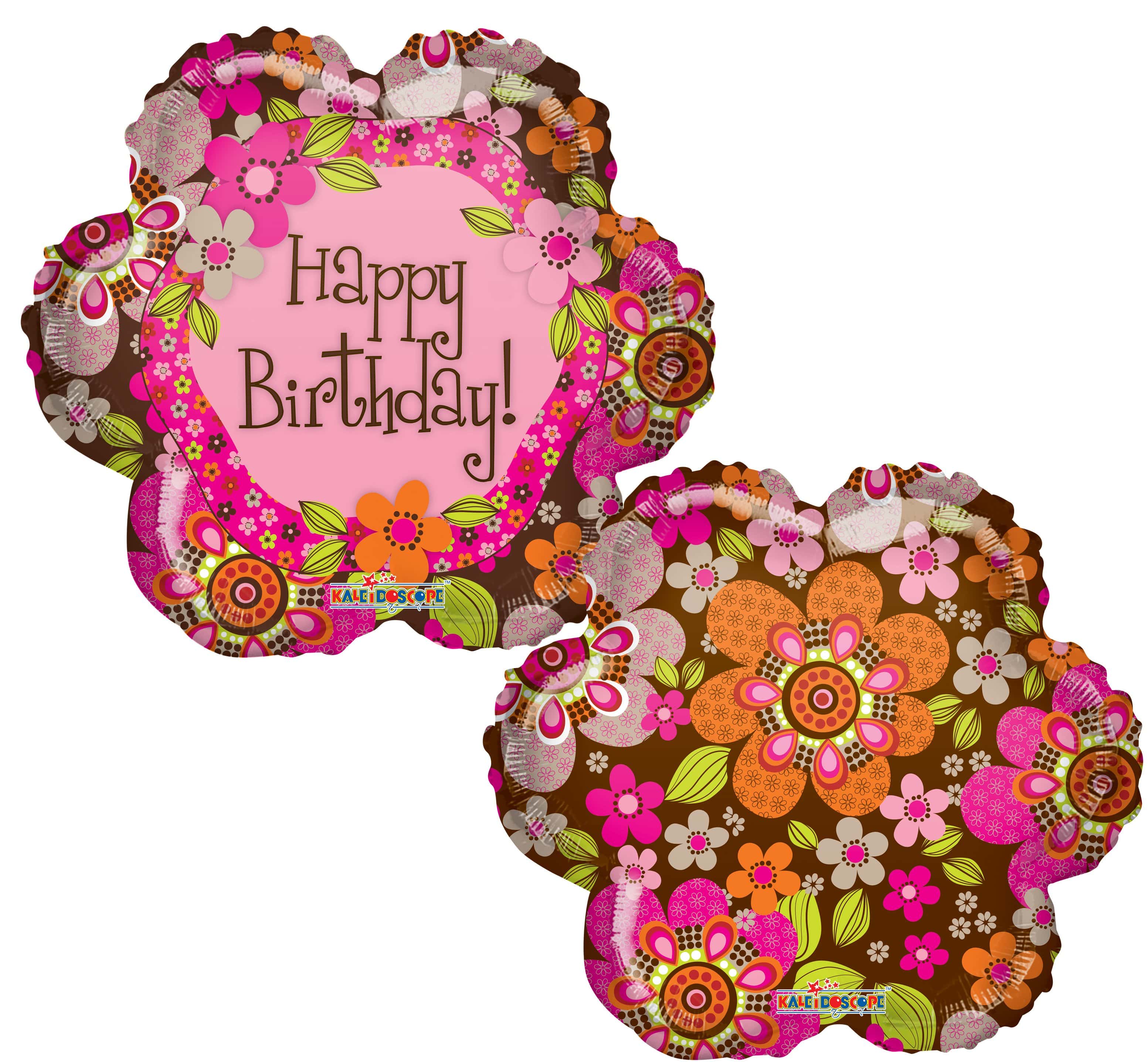 happy birthday flowers and balloons clipart