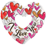 Convergram Mylar & Foil Trendy Hearts I Love You 36″ Donut Balloon