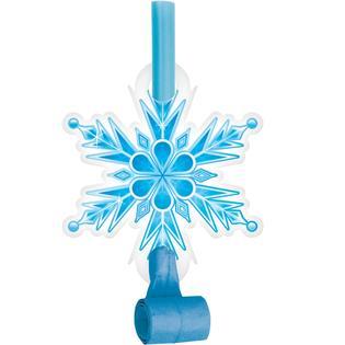 Snow Princess Blowouts w/Medallion 8 Pack 5.25 Winter Party Favors  Decoration