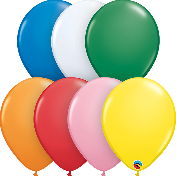 9 Qualatex Standard Assortment with White Latex Balloons