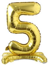 Number 5 Gold Standing 28′′ Balloon