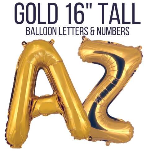  Gold Letter Balloons 16 inch - Custom Balloon letters