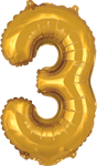 instaballoons Mylar & Foil Gold / 3 Gold 16" Small Balloon Letters and Numbers