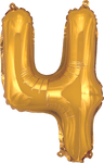 instaballoons Mylar & Foil Gold / 4 Gold 16" Small Balloon Letters and Numbers