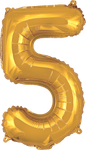 instaballoons Mylar & Foil Gold / 5 Gold 16" Small Balloon Letters and Numbers