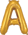 instaballoons Mylar & Foil Gold / A Gold 16" Small Balloon Letters and Numbers