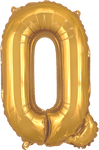 instaballoons Mylar & Foil Gold / Q Gold 16" Small Balloon Letters and Numbers