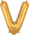 instaballoons Mylar & Foil Gold / V Gold 16" Small Balloon Letters and Numbers