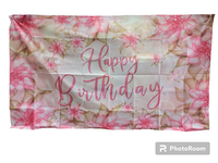 Pink Flowers HBD Banner by Imported from Instaballoons