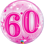 60 Pink Starburst Sparkle 22″ Bubble Balloon