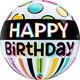 Birthday Black Band & Dots 22″ Bubble Balloon