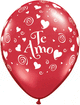 Ruby Red Te Amo Swirling Hearts 11″ Globos de látex (50 unidades)