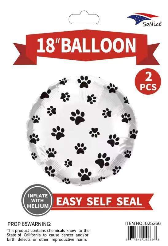 Dog Balloon with paw print latex balloons