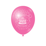 Hot Pink Happy Birthday 12″ Latex Balloons (8)