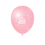 Light Pink Happy Birthday 12″ Latex Balloons (8)