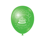 Lime Green Happy Birthday 12″ Latex Balloons (8)