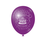 Purple Happy Birthday 12″ Latex Balloons (8)